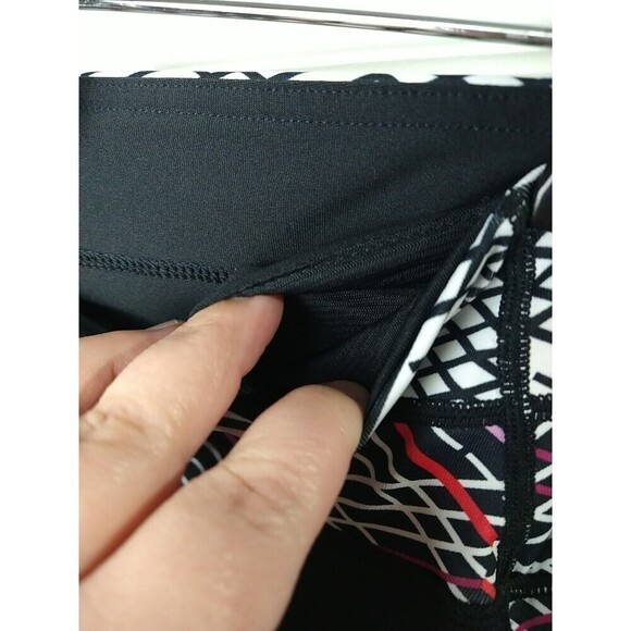 Free2be Black Breathable Leggings Side Multi Color Stripes. Size L - Picture 9 of 13